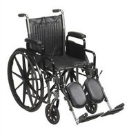 16" Wheelchair, Steel Frame, Black, Detachable Desk Arm, Swing Away Elevating Leg Rest, 250 Lb. Capacity