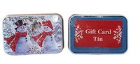 Lindy Bowman Christmas Holiday Gift Card Tin Box, 2-Pack (Mr. & Mrs. Snowman)