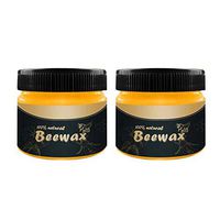 Beewax Wood Polish and Conditioner - Furniture Care Complete Solution Natural Wood Seasoning Home Cleaning (2PC)