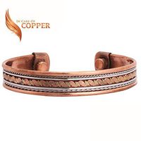 Copper Therapy 100% Copper Bracelet for Men & Women Arithrirtis Joint Pain Relief with Two Magnets
