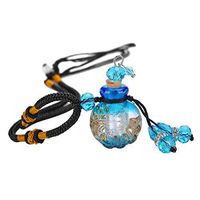 HOUSWEETY Aromatherapy Essential Oil Diffuser Necklace - Glazed Glass Locket Pendant