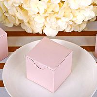Efavormart 100pcs of 2x2 Blush Favor Candy Box for Candy Treat Gift Wrap Box Party Favor Boxes for Bridal Shower Wedding Party