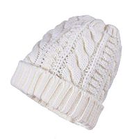 Theoylos Women's Winter Hats Wool Knit Beanie Warm Hat Ladies Slouchy Baggy Skull Cap Soft Warm Crossed Cap Ski Cap White