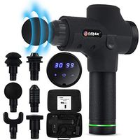 Massage Gun Deep Tissue Muscle Percussion Massager for Pain Relief, Cordless Handheld Massage Device with 30 Adjustable Speed Vibration Levels LED Touch Screen and 6 Head Attachments (Black)