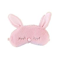 ACTLATI Sleep Mask - Plush Bunny Eye Mask with Adjustable Strap,Cute Animal Eyeshade for Women Girls Kids