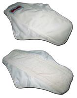 4 Bamboo Mama Cloth/Menstrual Pads/Reusable & Water Proof Sanitary Pads/Panty Liners by"BubuBibi" (White)