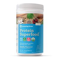 Amazing Grass Protein Superfood: Vegan Protein Powder, All-in-One Nutrition Shake, Pure Vanilla, 20 Servings