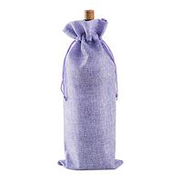 LanTian Wine Bag, 10 Packs 14 x 6.5 Inch Burlap Wine Bags Drawstring Pouch Bottle Gift Bags for Wine Tasting Party Dinner Birthday Wedding Favors Christmas Thanksgiving Halloween (Purple)