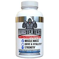 Angry Supplements Monster Test, Testosterone Booster, 5452 mg Cranks T-Levels All Natural Formula made in USA, Gain Muscle Mass, Boost Energy in the Gym and Increase Sex Drive in Bedroom, (1 Bottle)