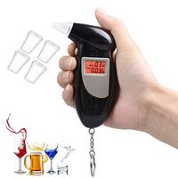 Portable Breath Alcohol Tester Digital Detector LED Screen Professional Breathalyzer Breathalizer Portable Keychain with 4 Mouthpieces