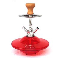 Kumiy Height 31cm Acrylic Flying Saucer Pot Hookah Set, 2 Hose Hookah Set, Hookah Glass-Based Metal Material Smoking Water Pipe, Arabian Luxury Supreme Series/Family Party/Party (C)