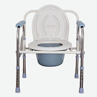 RES&BD Folding Commode Height Adjustable Bedside Commodes