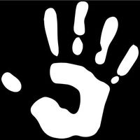 Hand Print Decal Sticker (White, Mirrored), Decal Sticker Vinyl Car Home Truck Window Laptop