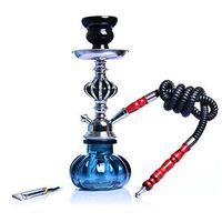 FFLOWER Hookah Set, Hoses Color Glass Hookah Set with Ceramic Flavors Bowl Metal Charcoal Tongs for Party Gift,A