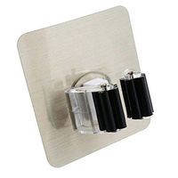 EOPER Wall Mounted Mop and Broom Holder Multipurpose Organizer Storage Hanger Hooks for Kitchen and Bathroom,Single Black