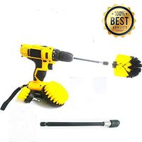 HUAWELL 4 Piece Drill Brush Power Scrubber Cleaning Kit- Cleaning Brush with 6 Inch Extender All Purpose Drill Scrub Brushes Kit for Bathroom Surfaces Tub, Shower, Tile and Grout