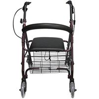 TYJ-USA Elderly Walker Aluminum Alloy Ultra Light with Shopping Basket Collapsible Traveler Four Wheel Stable Wheel Shopping Cart Wheelchair Adjustable Height Security and Stability