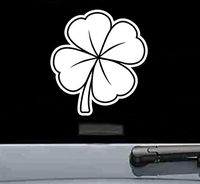 Four leaf clover Vinyl Decal Sticker (WHITE)