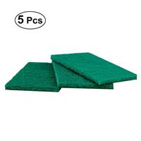 OUNONA 5pcs Dish Bowl Scouring Pads Kitchen Scrub Cleaning Sponge Griddle Cleaning Pads (Green)