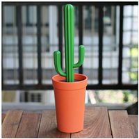 QNJM Cactus Toilet Brush Set Creative Cute Round Soft Hair No Dead Angle Brush (Color : Orange)