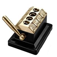 TYUIO Quality Importers Trading Co. Quad Table Cigar Cutter, Brushed Finish, 55 and 60 Ring Gauge Straight Cutters (Color : A)