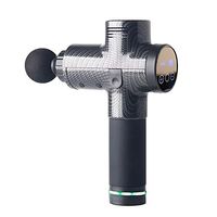 CSJ Muscle Relaxer LCD Digital Display Fascia Gun 20 Electric Fitness Massage Guns, Black, 4 Massage Heads, Size 18.8x6.2x24.2cm