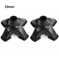 Crutch Tips 4-Leg Rubber Large Replacement, Non Slip Anti Skid Durable High-performance Pole Cane Pad, 3/4 Inch (Black Color)