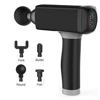 Qbylyf Massage Stick Percussion Massage Gun Handheld Muscle Massage Gun Handheld Cordless Deep Tissue Percussion Massager with 5 Speed for Body Pain Relief Scar (Color : Black)