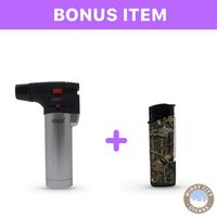 Eagle Iseries Jet Flame Butane Torch Lighter Refillable Windproof (Silver)& Free Lighter