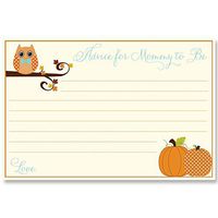 Fall Advice for Mommy to Be Cards Autumn is A Hoot Baby Shower Owl Bow Tie Pumpkins Polka Dots Sprinkle Parental Advice Cards Harvest Wisdom Blue Boys It's A Boy (24 Count)