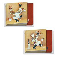 Farm To Table - Box of 12 Painted Cafe Greeting Cards with Envelopes (4 x 5.12 Inch) - Bulk Blank Chicken for Dinner Note Cards - All Occasion Notecard Set (6 Each, 2 Designs) MQ4635OCB-B6x2