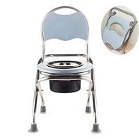 OMLTER Folding Bathroom Safety Frame, Commode Chairs, Night commodes, Portable Commode Chair, Steel Shower Chair, for The Elderly, Adults