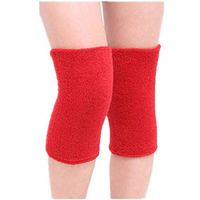 Mcolics Cotton Non-slip Soft Absorbent Knee Pad Support Brace Protector Leg Sleeve Kneelet Thickening Extended Warm For Men & Women Outdoor Sports Running Dancing Gym Yoga Fitness, 1 Pair (Red)