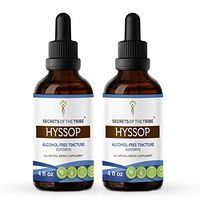 Hyssop Alcohol-Free Liquid Extract, Organic Hyssop (Hyssopus officinalis) Dried Leaf and Flower Tincture Supplement (2x4 FL OZ)