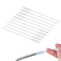 10pcs 8 inch Tube Brush Drinking Straws Brushes Pipes Brush Stainless Steel Tumbler Brushes Test Tubes Brush Long Nylon Cleaning Brush Set for Baby Bottles Straws Funnel Teapot Nozzle Drinking Straw
