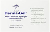 Medline Dressing Derma-gel Hydrogel Wafer, 4 Inch x 4 Inch, 25 Count