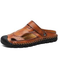 Battle Men Sandals for Men Fashion Casual Comfortable and Light Massage Insole Dual-use Slippers Anti-Slip (Color : Reddish Brown, Size : 10 D(M) US)