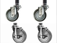 Set of 4 Work Table Stem Caster with 5" Polyurethane Wheels by L&J Import