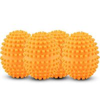 Dry Balls Laundry - Delaman Orange Reusable Dryer Balls, Washing Laundry Drying Ball, Set of 4, for Home Clothes Cleaning, Natural and Better Alternative to Fabric Softener. Reduce Drying Time and Sav