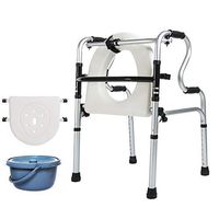 LHQ-HQ Elderly Walker Belt Belt Bath Plate + Toilet Walker Lightweight Folding Four-Legged Assistant Cane Non-Slip Walking Stick with Hospital (Color : Without Pulley) (Color : Without Pulley)
