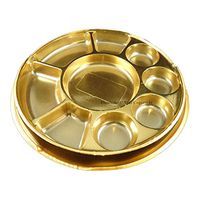 Golden 9 Compartment Disposable Plastic Plate - 50 Plates