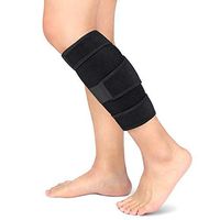 Calf Brace, Shin Splint Support Lower Leg Compression Wrap with Adjustable Three Anti-Slip Strap Support for Pulled Calf Muscle Pain Strain Injury, Sprain and Swelling, Fits Men and Women (Black)