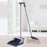 Dustpan and Brush, Long Handle Broom and Dust Pan Set,92Cm Long Handle for Home Kitchen Room Office Lobby Floor Use Upright Stand Up Broom and Dustpan Set