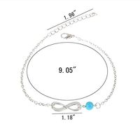1Pair Sexy Simple Bead Infinity Silver Plated Anklet Ankle Bracelet Foot Chain Girls Pendant Anklets Best Beautiful Colorful Fashion Charms Woman Design