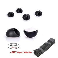 C-Tech Cable Management - Cord Organizer - Cable Clips - Cable Organizer - Cable Ties - Cable Rope Holder - Wire Holder System for Organizing Cable Cords Home, Office, Desk Accessories, Car