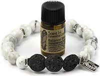 Saint H Howlite Lava Stone Diffuser Bracelet Includes Essential Oil Sample-Medium