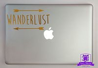 Overly Attached Decals Wanderlust Arrows Vinyl Decal Sized to Fit A 13" Laptop - Gold Metallic