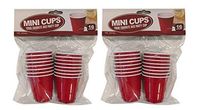 Disposable Red Shot Glass Cups Plastic Mini Cups 2 oz – 32 Count – Jello Shots, Jager Bomb, Beer Pong, Snacks, Mini Tasting Cups