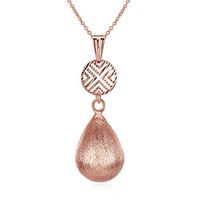 KopooaP Rose Gold Necklaces Pendant Jewelry Birthday Gifts Presents Gemstone for Women Anniversary Zirconia Crystal