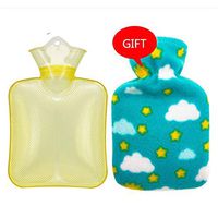 Classic PVC Hot Cold Water Bottle Bag with Cover Winter Back Neck Hand Warmer Bag Hot Water Relaxing Heat Cold Heating Bag Small Medium Large 3 Sizes (Color : Yellow, Size : 250ml)